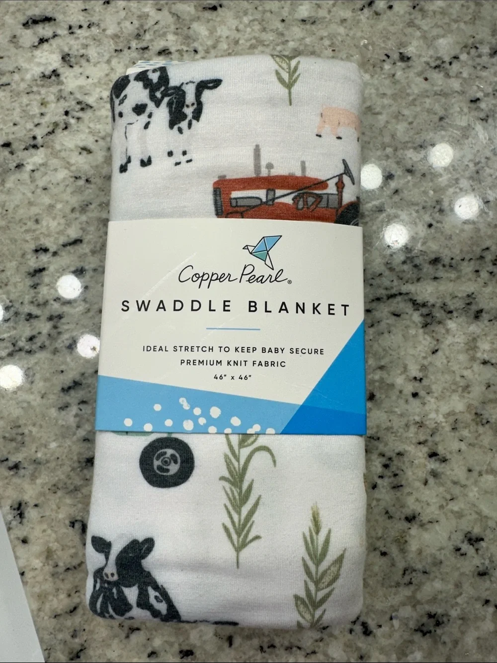Copper Pearl Farm Animal Print Swaddle Blanket in White